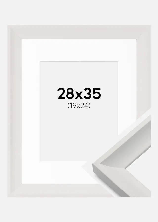 Ram med passepartou Frame Öjaren White 28x35 cm - Picture Mount White 20x25 cm