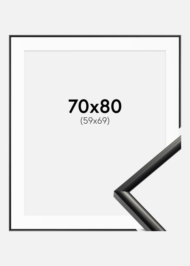 Ram med passepartou Frame New Lifestyle Black 70x80 cm - Picture Mount White 60x70 cm