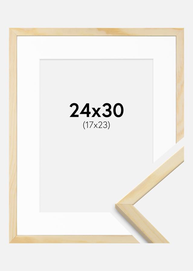 Ram med passepartou Frame Galant Pine 24x30 cm - Picture Mount White 18x24 cm