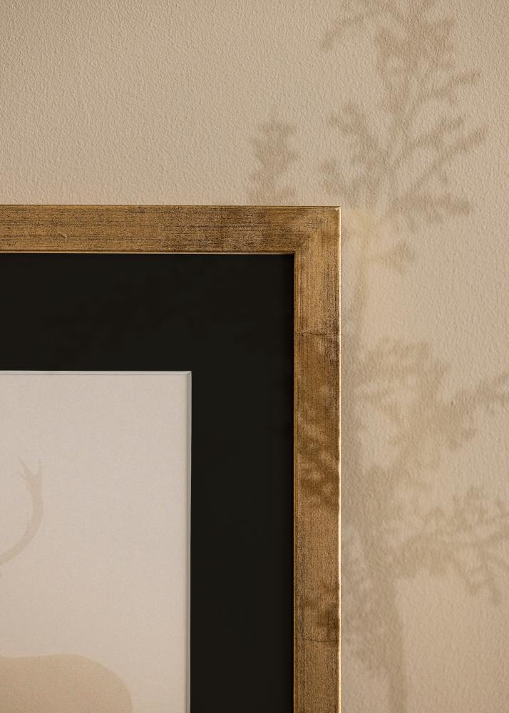 Ram med passepartou Frame Stilren Gold 50x60 cm - Picture Mount Black 35x45 cm