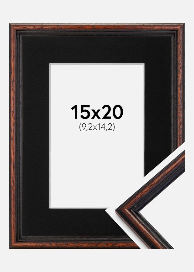 Ram med passepartou Frame Horndal Walnut 15x20 cm - Picture Mount Black 4x6 inches