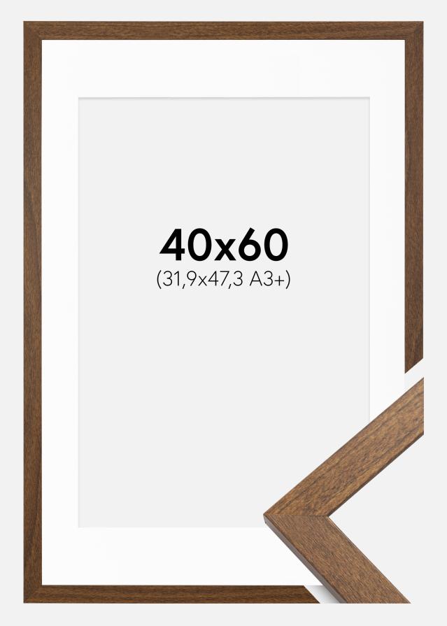 Ram med passepartou Frame Stilren Warm Brown 40x60 cm - Picture Mount White 32.9x48.3 cm (A3+)
