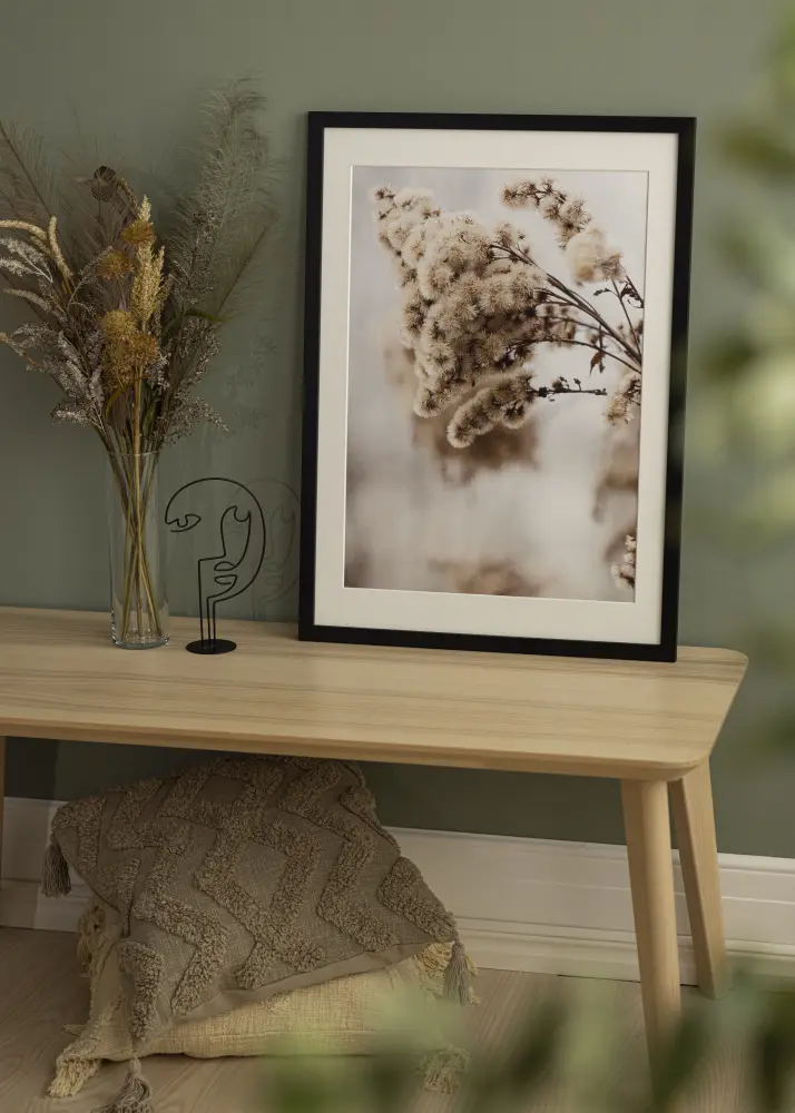 Ram med passepartou Frame Black Wood 45x50 cm - Mounts White 34x41 cm