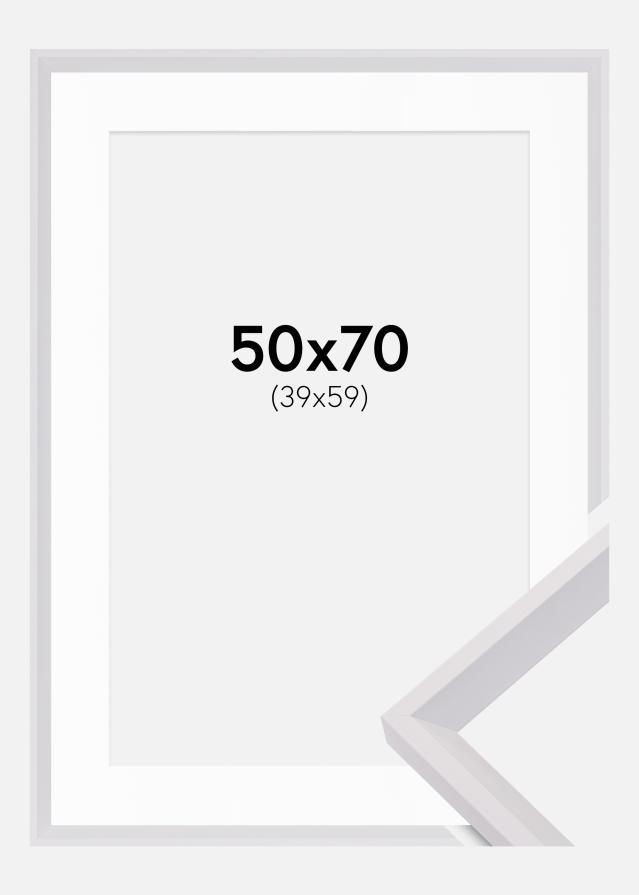 Ram med passepartou Frame Globe White 50x70 cm - Picture Mount White 40x60 cm