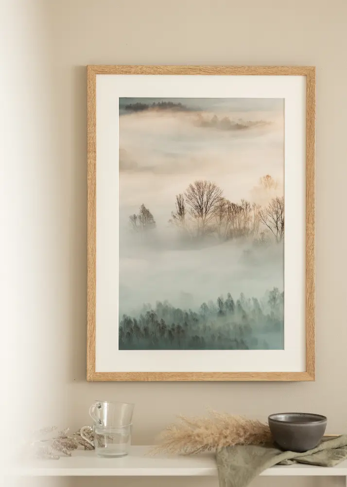 Ram med passepartou Frame Fiorito Light Oak 60x80 cm - Picture Mount White 50x70 cm