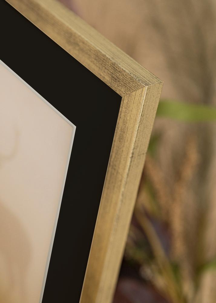 Ram med passepartou Frame Stilren Silver 18x24 cm - Picture Mount Black 13x18 cm