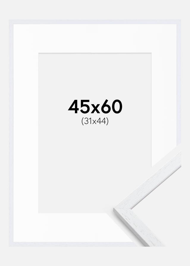 Ram med passepartou Frame Edsbyn Warm White 45x60 cm - Picture Mount White 32x45 cm