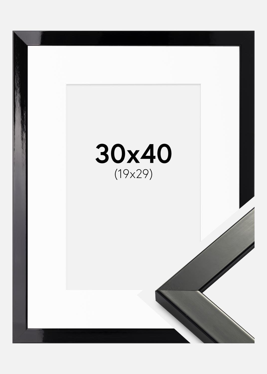 Product Image for Frame Uppsala Black High gloss 30x40 cm - Picture Mount White 20x30 cm