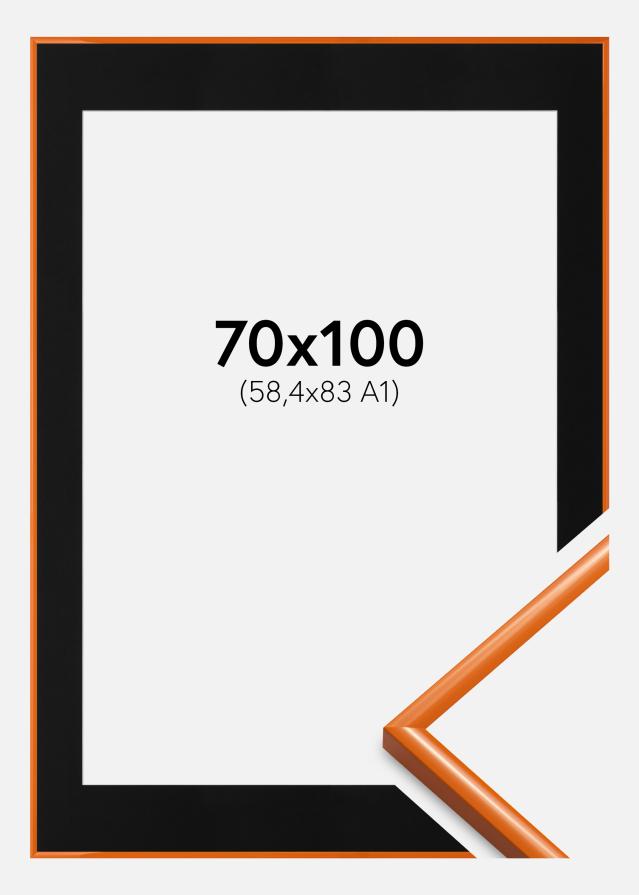 Ram med passepartou Frame New Lifestyle Pale Orange 70x100 cm - Picture Mount Black 59.4x84 cm