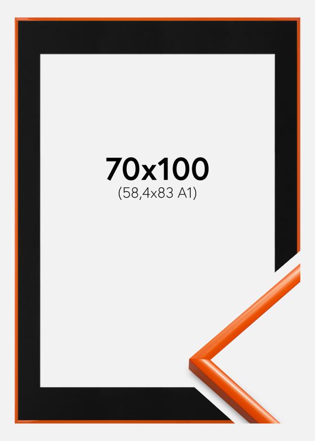 Ram med passepartou Frame New Lifestyle Orange 70x100 cm - Picture Mount Black 59.4x84 cm