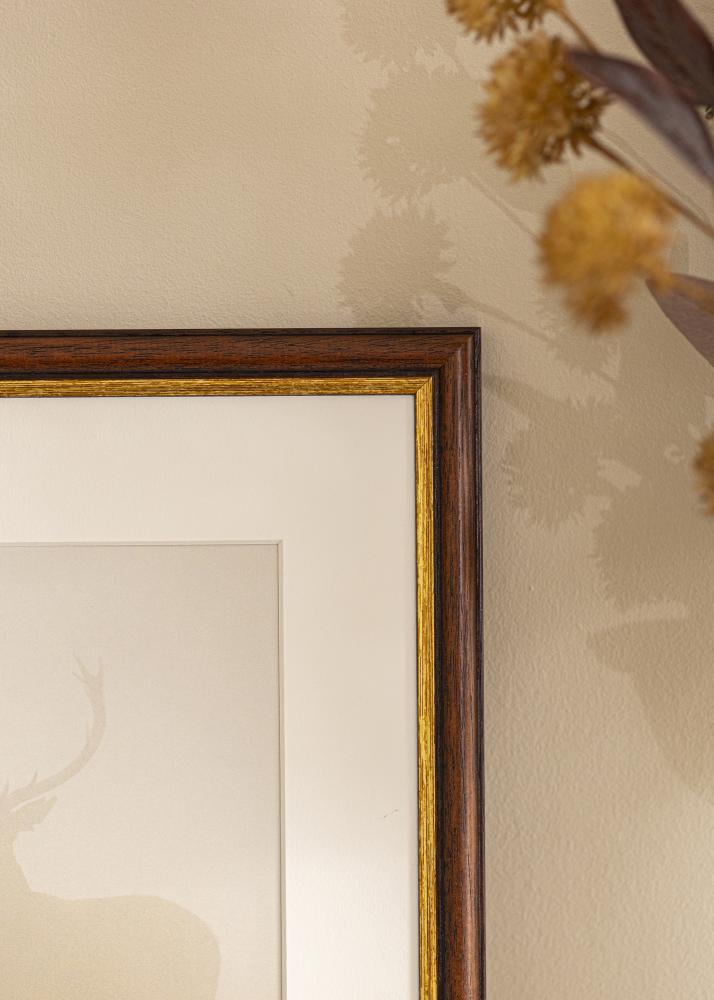 Ram med passepartou Frame Siljan Brown 45x45 cm - Mounts White 14x14 inches