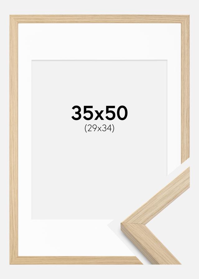 Ram med passepartou Frame Grimsåker Oak 35x50 cm - Picture Mount White 30x35 cm