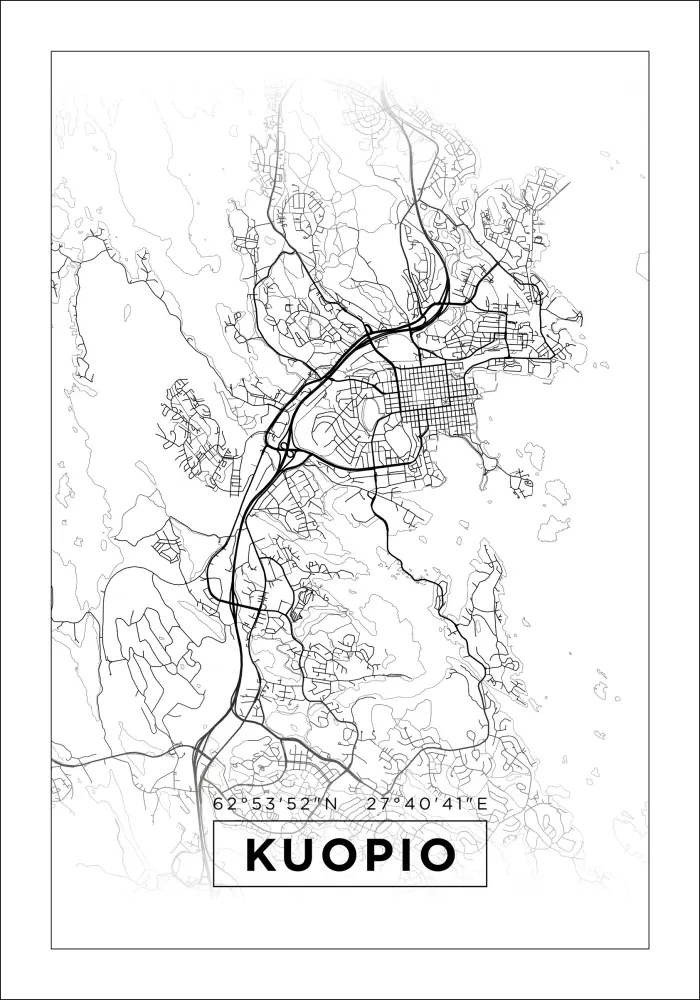 Bildverkstad Map - Kuopio - White Poster