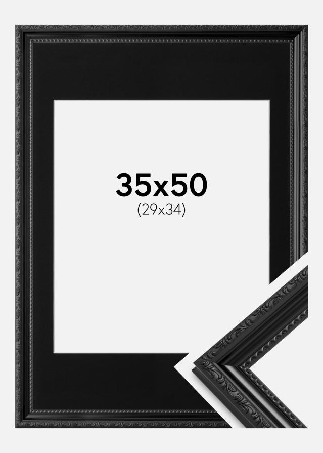 Ram med passepartou Frame Abisko Black 35x50 cm - Picture Mount Black 30x35 cm