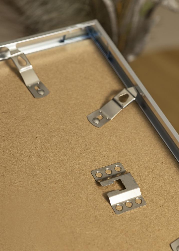 Ram med passepartou Frame Poster Frame Aluminium Silver 70x100 cm - Picture Mount White 60x90 cm