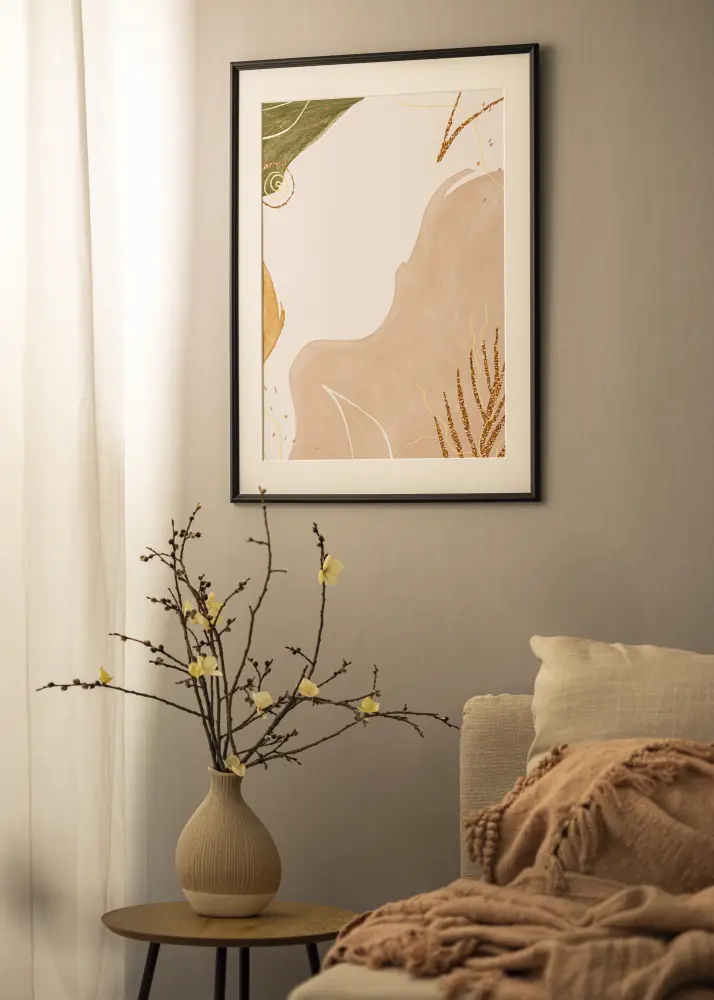 Ram med passepartou Frame Horndal Black 40x40 cm - Picture Mount White 30x30 cm