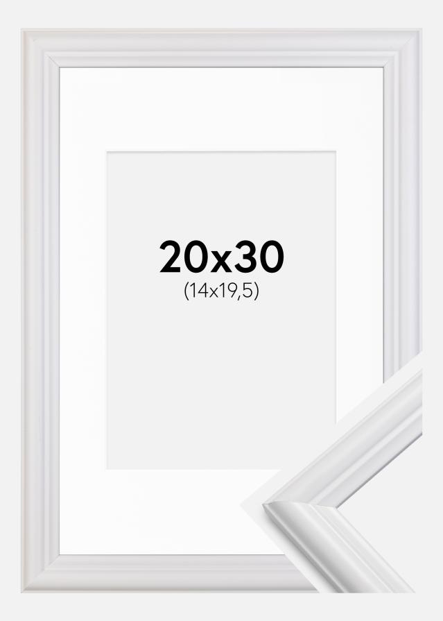 Ram med passepartou Frame Siljan White 20x30 cm - Picture Mount White 15x21 cm (A5)
