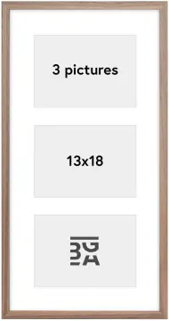 Galleri 1 Edsbyn Collage Frame IX Light Walnut - 3 Pictures (13x18 cm)