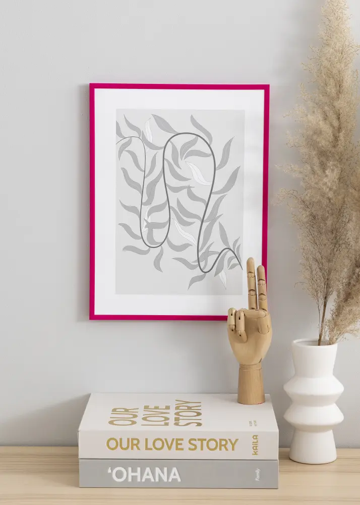 Ram med passepartou Frame New Lifestyle Dark Pink 30x40 cm - Picture Mount White 21x29.7 cm