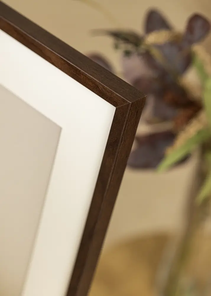 Ram med passepartou Frame E-Line Walnut 40x50 cm - Picture Mount White 30x40 cm