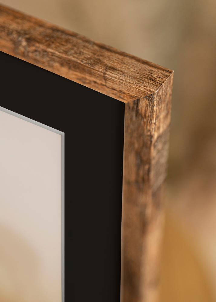 Ram med passepartou Frame Fiorito Washed Oak 60x80 cm - Picture Mount Black 50x70 cm