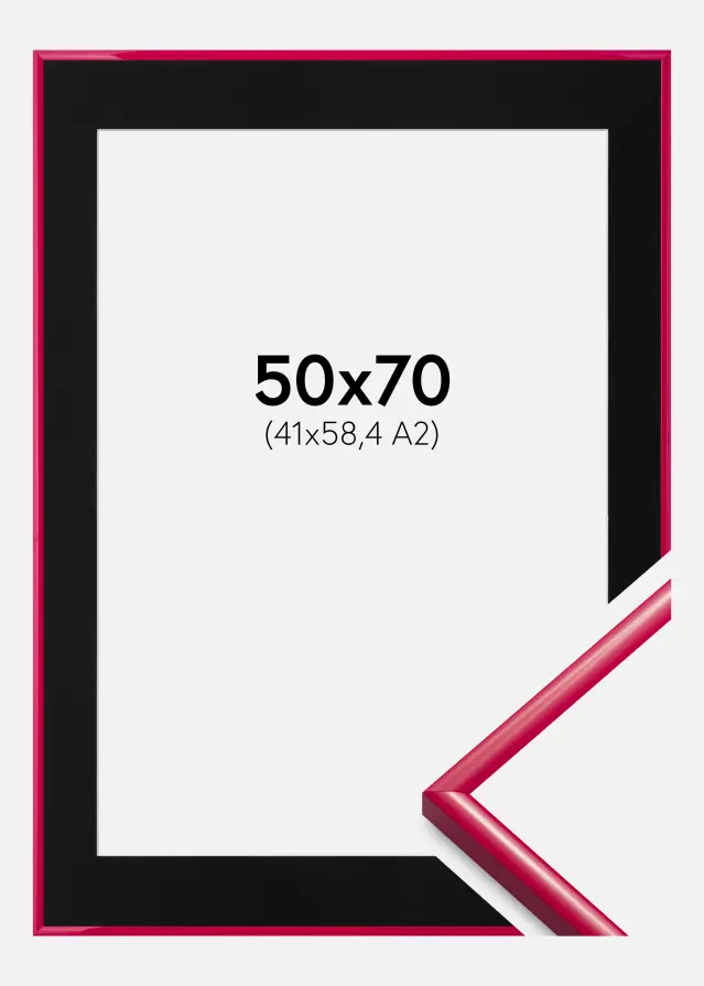 Ram med passepartou Frame New Lifestyle Rose 50x70 cm - Picture Mount Black 42x59.4 cm