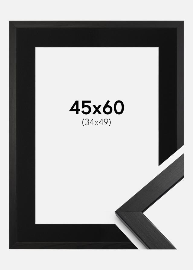 Ram med passepartou Frame Stilren Black 45x60 cm - Picture Mount Black 35x50 cm