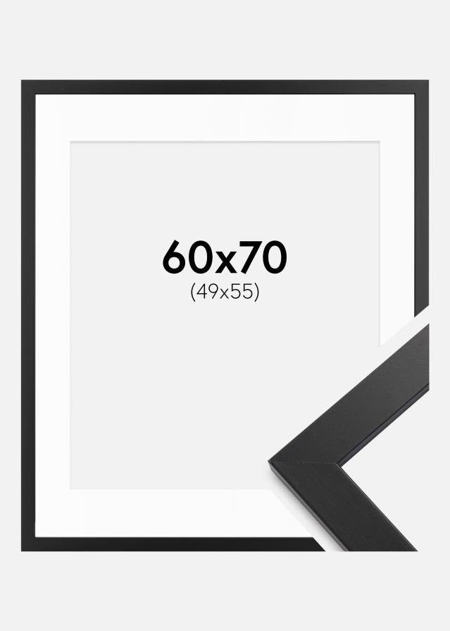 Ram med passepartou Frame Black Wood 60x70 cm - Picture Mount White 50x56 cm