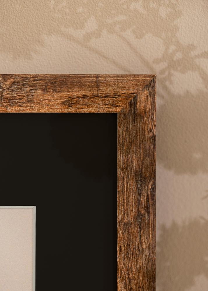 Ram med passepartou Frame Fiorito Washed Oak 60x80 cm - Picture Mount Black 50x70 cm