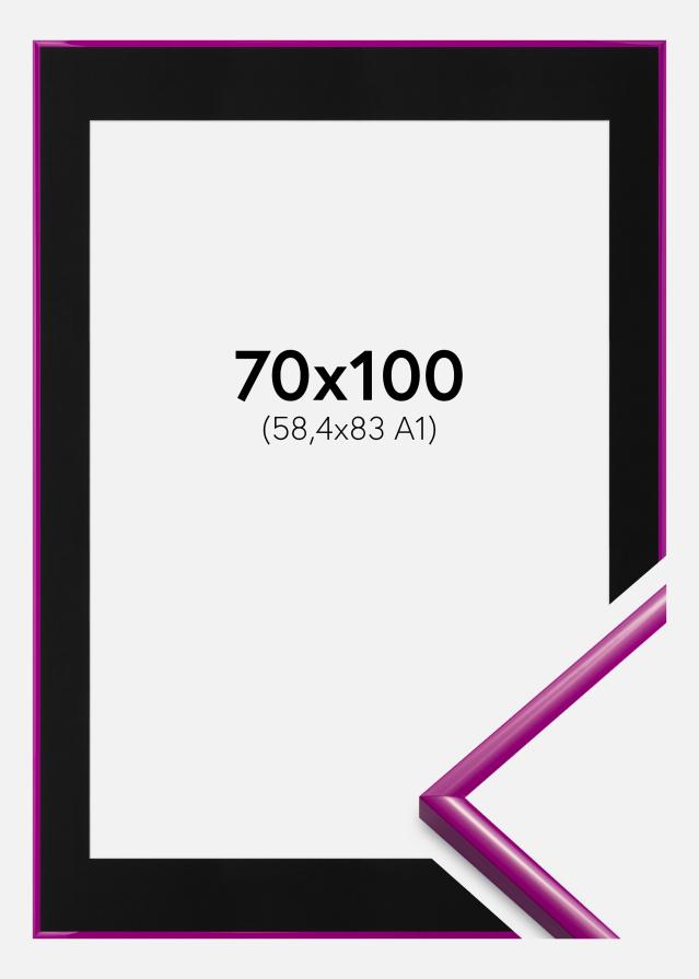 Ram med passepartou Frame New Lifestyle Fuchsia 70x100 cm - Picture Mount Black 59.4x84 cm