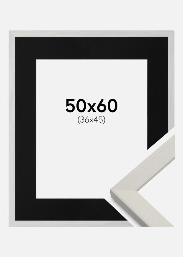 Ram med passepartou Frame Fiorito White 50x60 cm - Picture Mount Black 37x46 cm