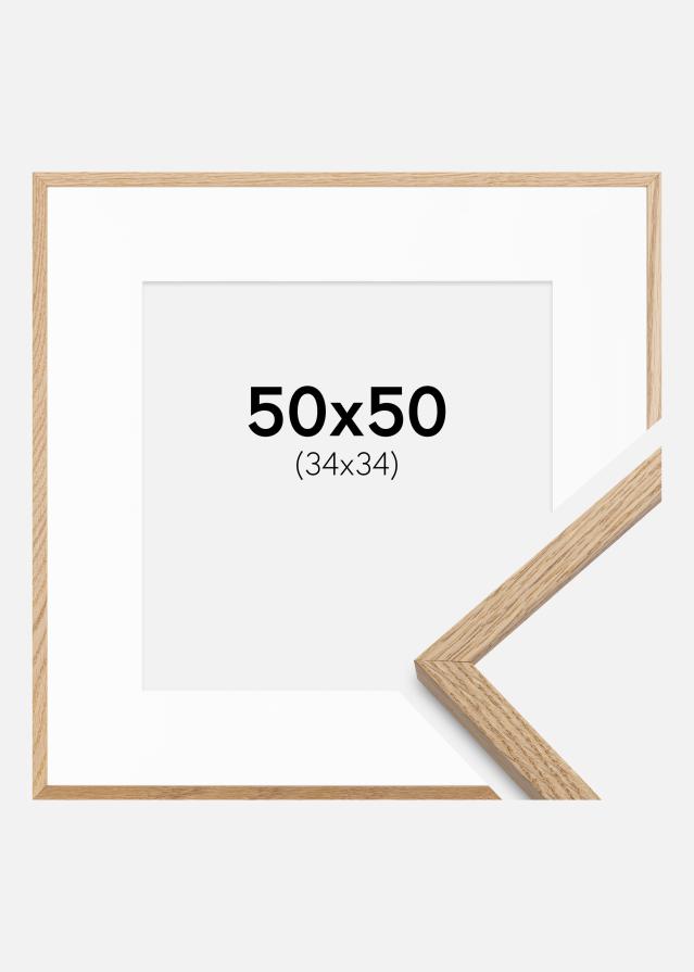 Ram med passepartou Frame Oslo Oak 50x50 cm - Picture Mount White 35x35 cm