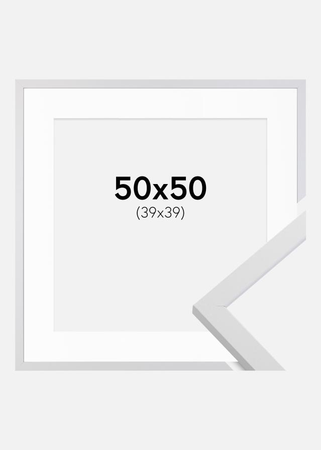 Ram med passepartou Frame Trendy White 50x50 cm - Picture Mount White 40x40 cm