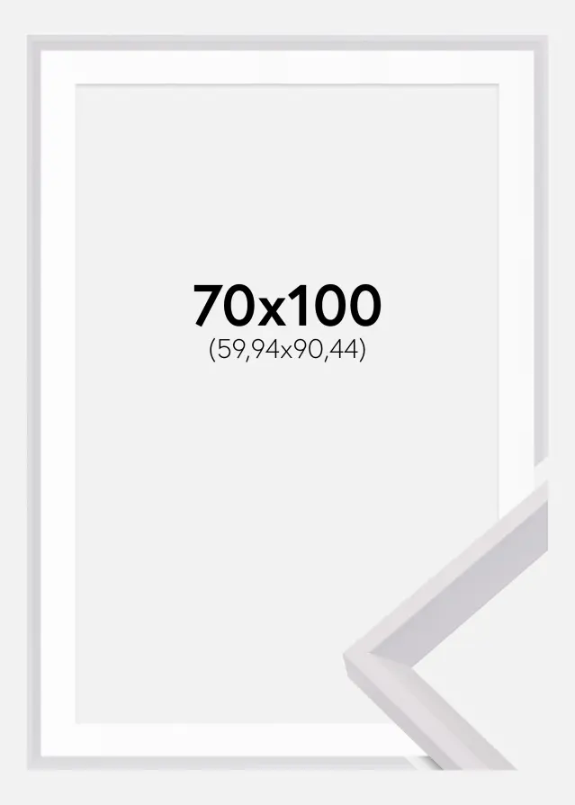 Ram med passepartou Frame Globe White 70x100 cm - Picture Mount White 24x36 inches