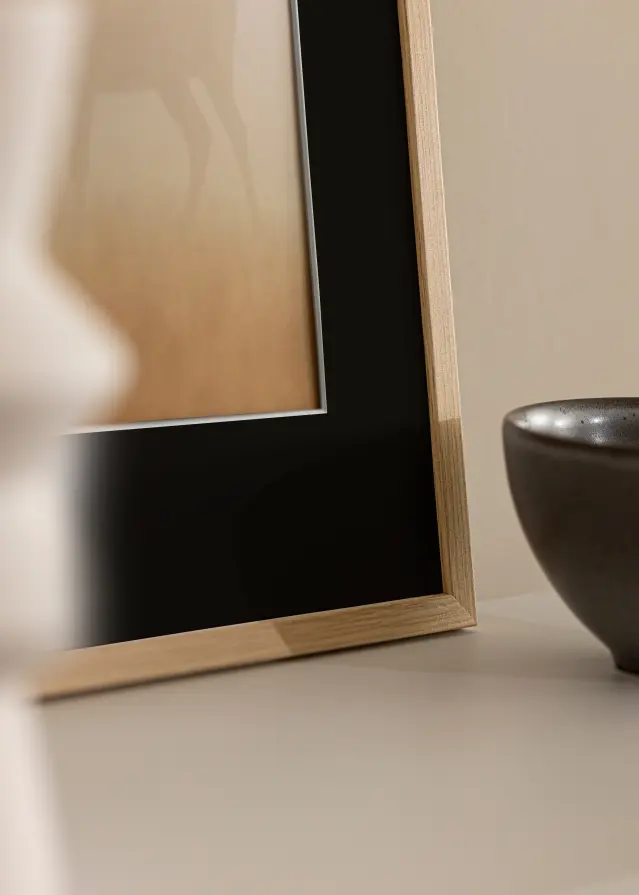 Ram med passepartou Frame Galant Oak 45x60 cm - Picture Mount Black 30x45 cm