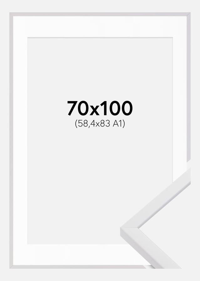 Ram med passepartou Frame E-Line Wide White 70x100 cm - Picture Mount White 59,4x84 cm (A1)