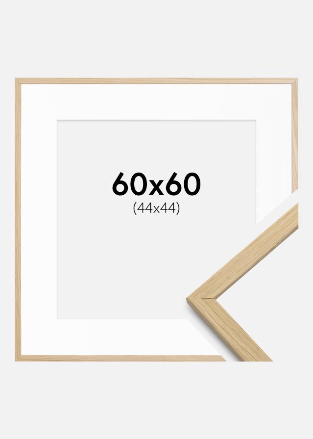 Ram med passepartou Frame Edsbyn Oak 60x60 cm - Picture Mount White 45x45 cm