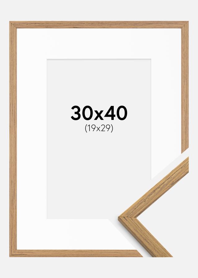 Ram med passepartou Frame Edsbyn Teak 30x40 cm - Picture Mount White 20x30 cm