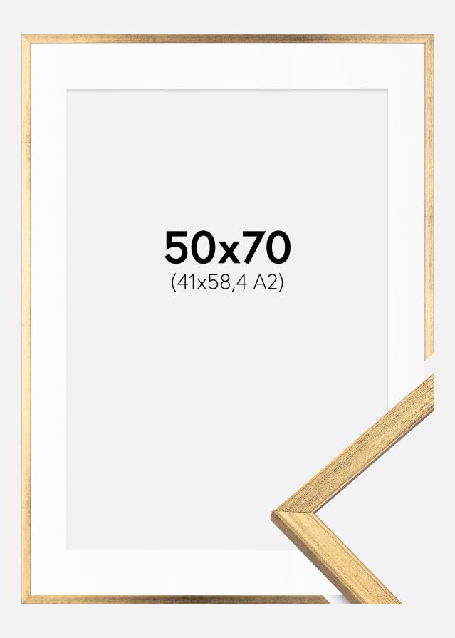 Ram med passepartou Frame Galant Gold 50x70 cm - Picture Mount White 42x59,4 cm (A2)