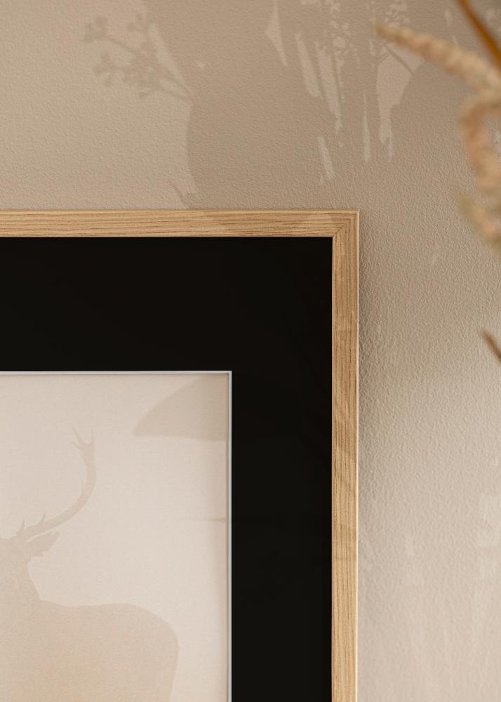 Ram med passepartou Frame Galant Oak 50x50 cm - Picture Mount Black 35x35 cm