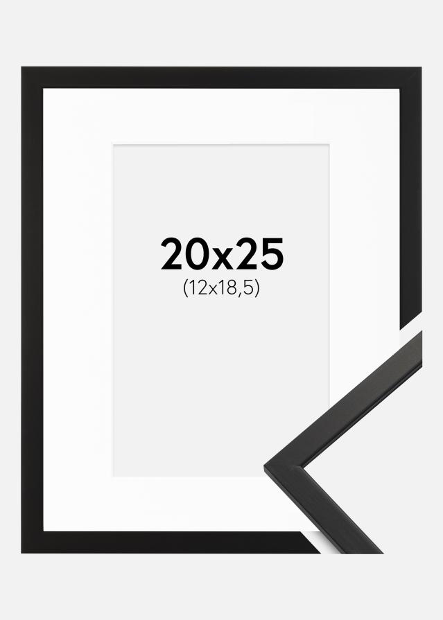 Ram med passepartou Frame Edsbyn Acrylic Glass Black 20x25 cm - Picture Mount White 13x19.5 cm