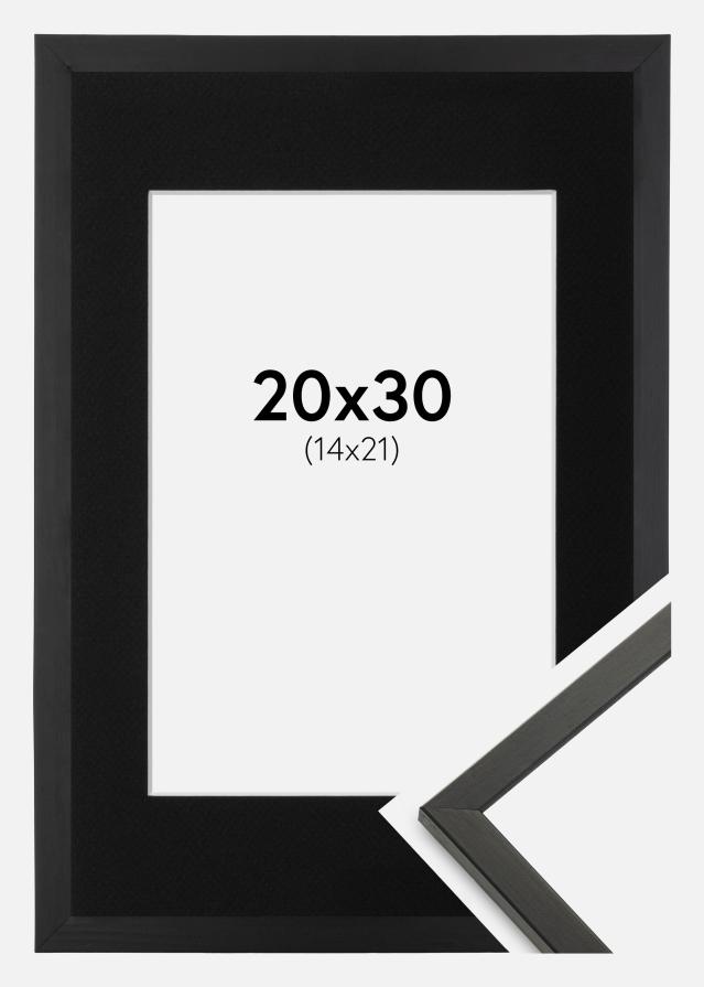 Ram med passepartou Frame Galant Black 20x30 cm - Picture Mount Black 15x22 cm