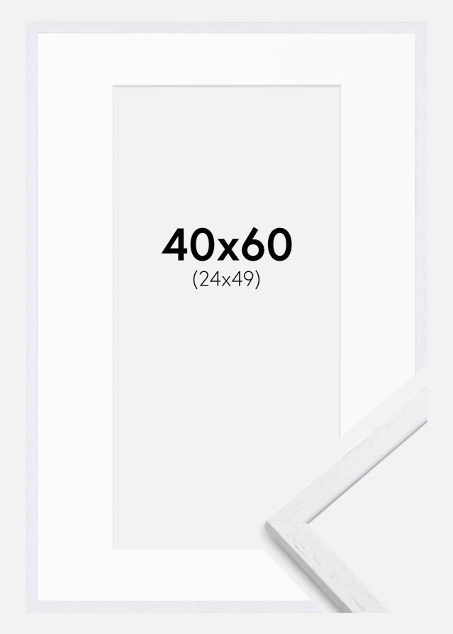 Ram med passepartou Frame Edsbyn Warm White 40x60 cm - Picture Mount White 25x50 cm