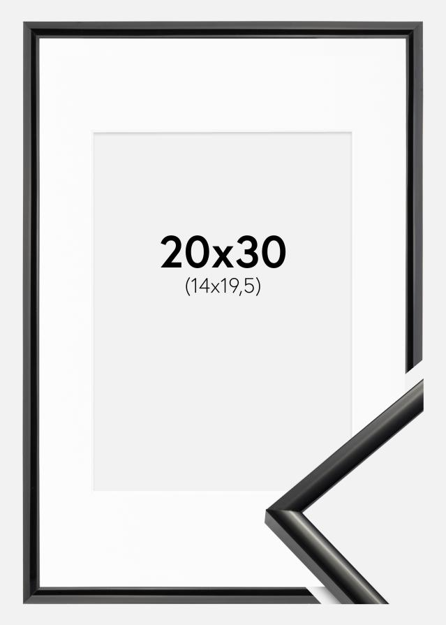 Ram med passepartou Frame New Lifestyle Black 20x30 cm - Picture Mount White 15x21 cm