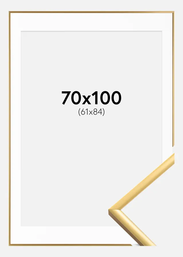 Ram med passepartou Frame New Lifestyle Shiny Gold 70x100 cm - Picture Mount White 62x85 cm