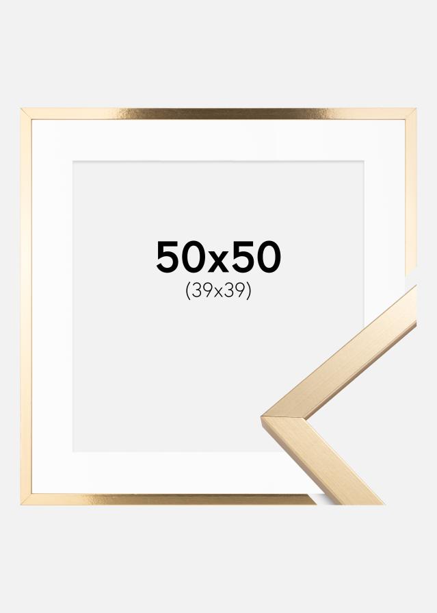 Ram med passepartou Frame Trendy Gold 50x50 cm - Picture Mount White 40x40 cm
