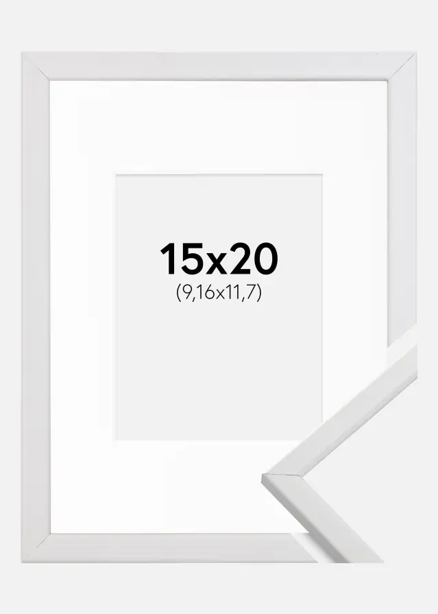 Ram med passepartou Frame Galant White 15x20 cm - Picture Mount White 4x5 inches