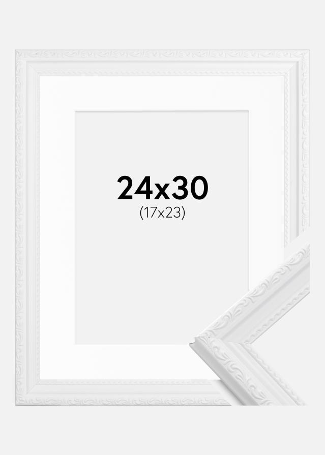 Ram med passepartou Frame Abisko White 24x30 cm - Picture Mount White 18x24 cm