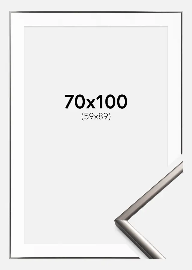 Ram med passepartou Frame New Lifestyle Steel 70x100 cm - Picture Mount White 60x90 cm