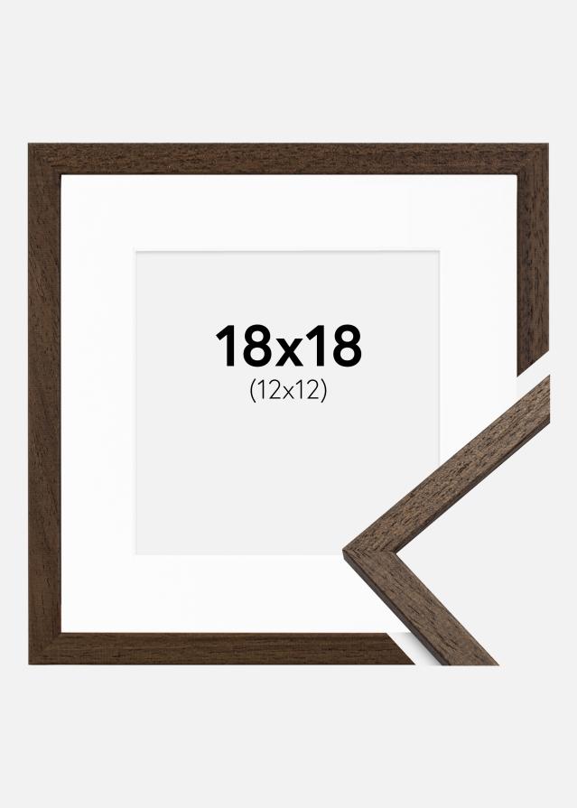Ram med passepartou Frame Edsbyn Walnut 18x18 cm - Picture Mount White 13x13 cm